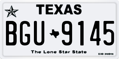 TX license plate BGU9145