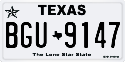TX license plate BGU9147
