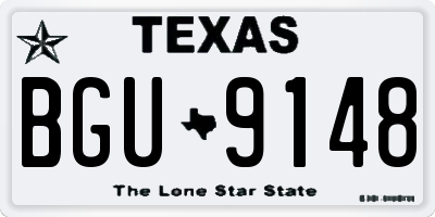 TX license plate BGU9148