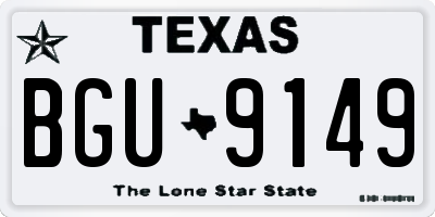 TX license plate BGU9149