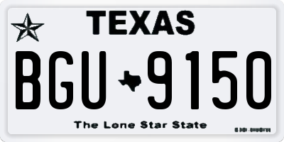 TX license plate BGU9150