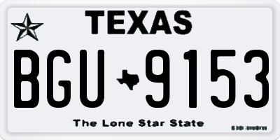 TX license plate BGU9153