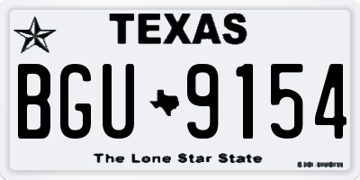 TX license plate BGU9154