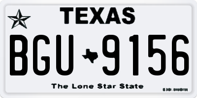 TX license plate BGU9156