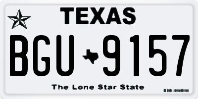 TX license plate BGU9157