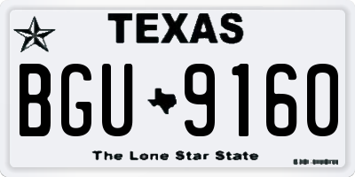 TX license plate BGU9160