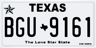 TX license plate BGU9161