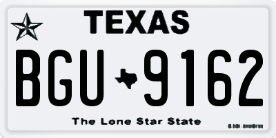TX license plate BGU9162