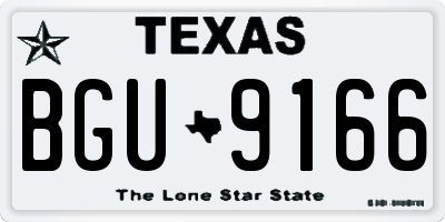 TX license plate BGU9166