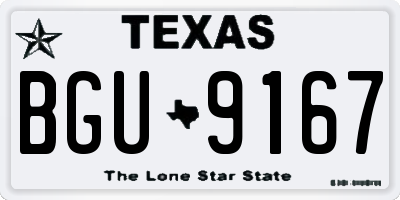TX license plate BGU9167