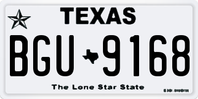 TX license plate BGU9168