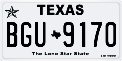 TX license plate BGU9170