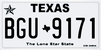 TX license plate BGU9171