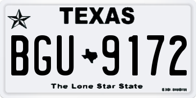TX license plate BGU9172