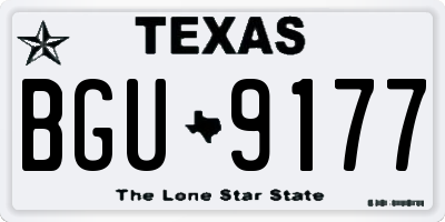 TX license plate BGU9177