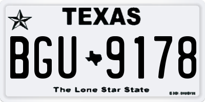 TX license plate BGU9178