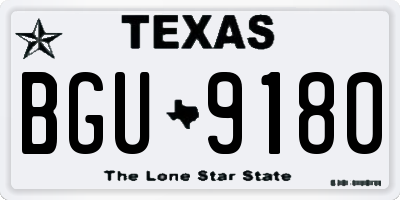 TX license plate BGU9180