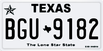 TX license plate BGU9182