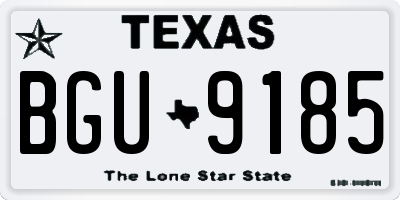 TX license plate BGU9185