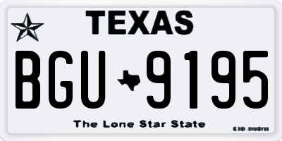 TX license plate BGU9195