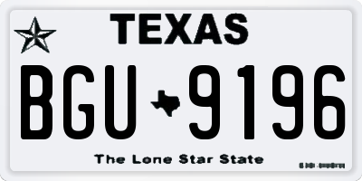 TX license plate BGU9196