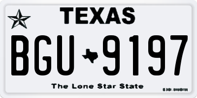 TX license plate BGU9197
