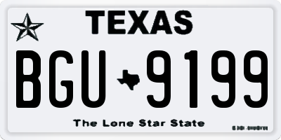 TX license plate BGU9199