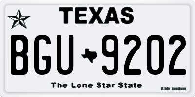 TX license plate BGU9202