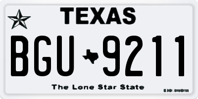 TX license plate BGU9211