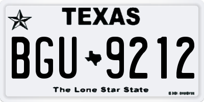 TX license plate BGU9212