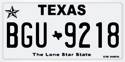 TX license plate BGU9218