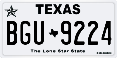 TX license plate BGU9224