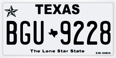 TX license plate BGU9228