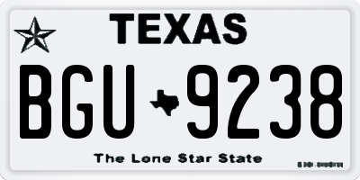 TX license plate BGU9238