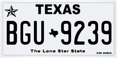 TX license plate BGU9239