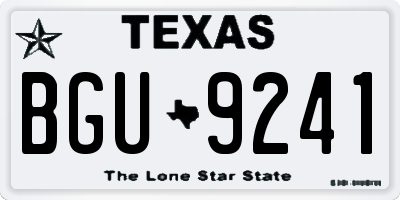 TX license plate BGU9241