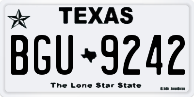 TX license plate BGU9242