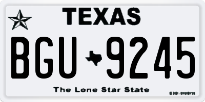 TX license plate BGU9245