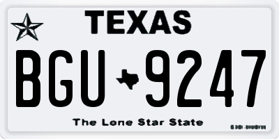 TX license plate BGU9247
