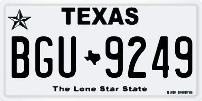 TX license plate BGU9249