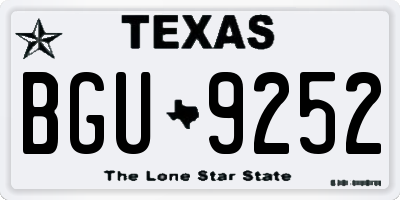 TX license plate BGU9252