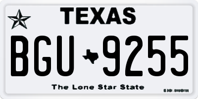 TX license plate BGU9255
