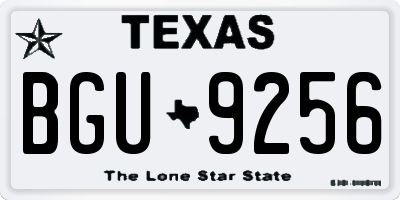 TX license plate BGU9256