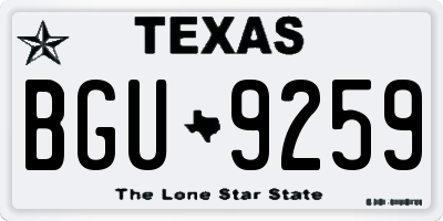 TX license plate BGU9259