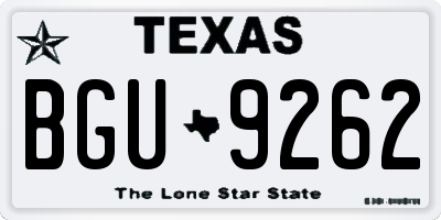 TX license plate BGU9262