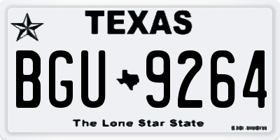 TX license plate BGU9264