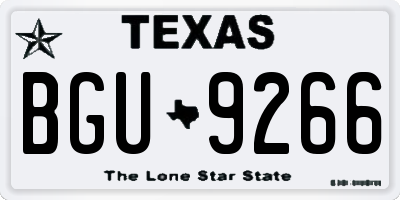 TX license plate BGU9266