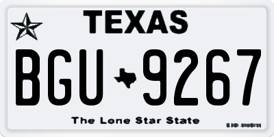 TX license plate BGU9267