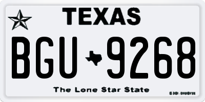 TX license plate BGU9268