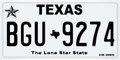 TX license plate BGU9274